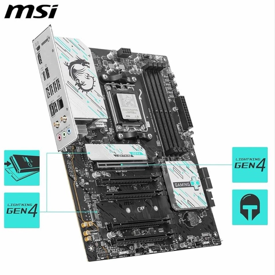 MSI B840 GAMING PLUS WIFI AMD AM5 ATX DDR5 Desktop Motherboard - Image 3 of 4