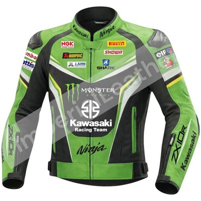 Kawasaki Zx10R Leather Jacket Kawasaki MotorBike Jacket Kawasaki
