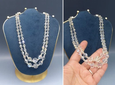 Collier Ancien Femme En Perles De Verre Taillées – Occasion En Parfait état