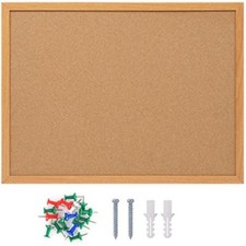 20" x 30" Cork Board Bulletin Board Notice Pins Board Wall-Mounted Wood Frame