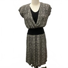 Vintage Phoebe Petites Women's Size 6 Grey Black Sleeveless Eveningwear Dress