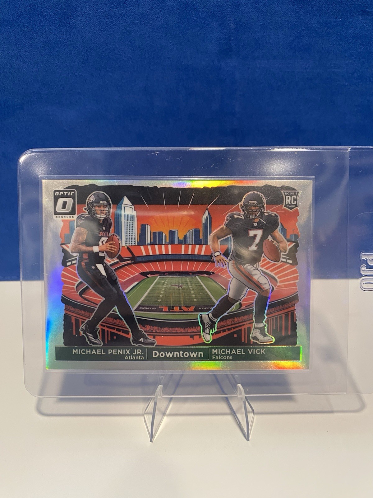 Michael Penix Jr. Michael Vick 2024 Panini Donruss Optic Dual Downtown Prizm 14