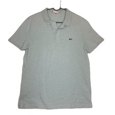 Lacoste Polo Shirt Mens Large Slim Fit Croc Logo Cotton Pique Knit PH4012 Aqua
