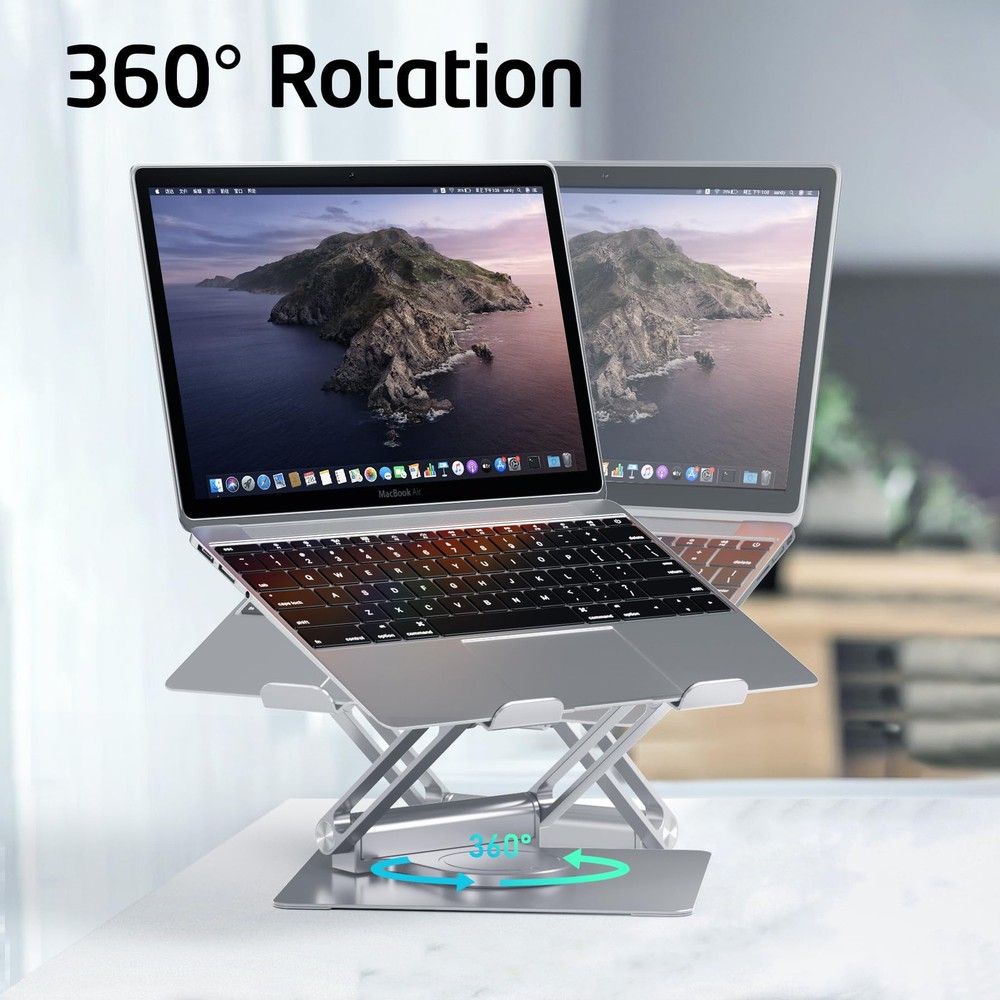 Adjustable Aluminum Laptop Stand with USB-C and USB-A Ports for Desk Adjustable Aluminum Laptop Stand with USB-C and USB-A Ports for Desk