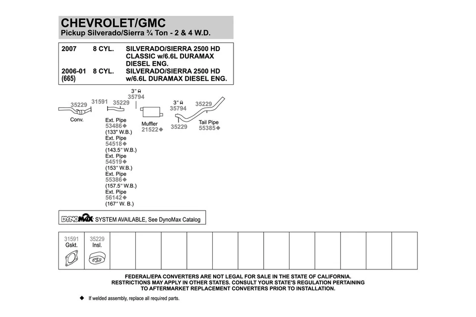 For Chevy Silverado 2500 HD Classic 07 Exhaust Muffler Quiet-Flow Steel Oval Foto 3 de 4