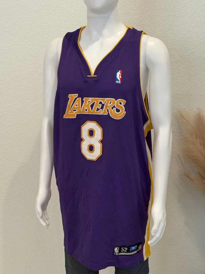 Camiseta deportiva Reebok auténtica Kobe Bryant Lakers púrpura #8 vintage para hombre talla 52 Foto 2 de 4