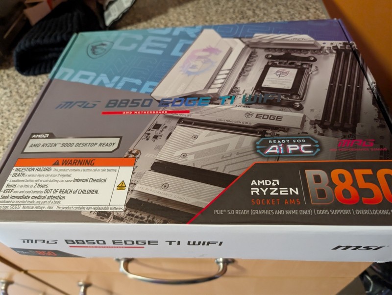 MSI MPG B850 EDGE TI WIFI AM5 Motherboard with Ryzen 7 8700G