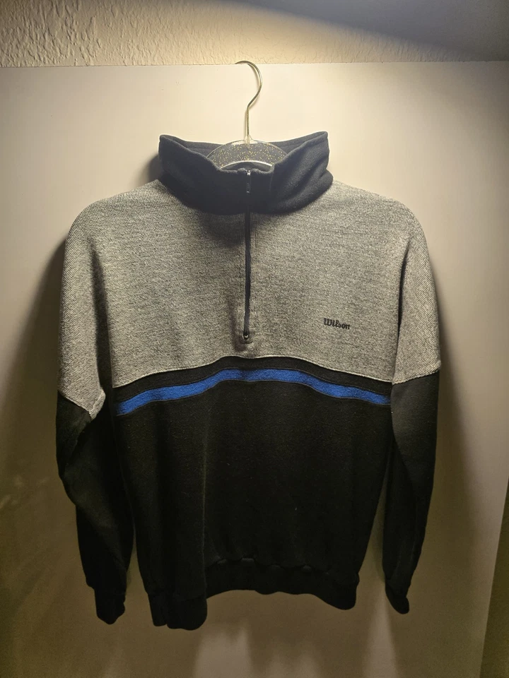 Pullover Wilson Sporting Goods Winning Ways algodón/acrílico 1/4 cremallera pequeño retro Foto 4 de 4