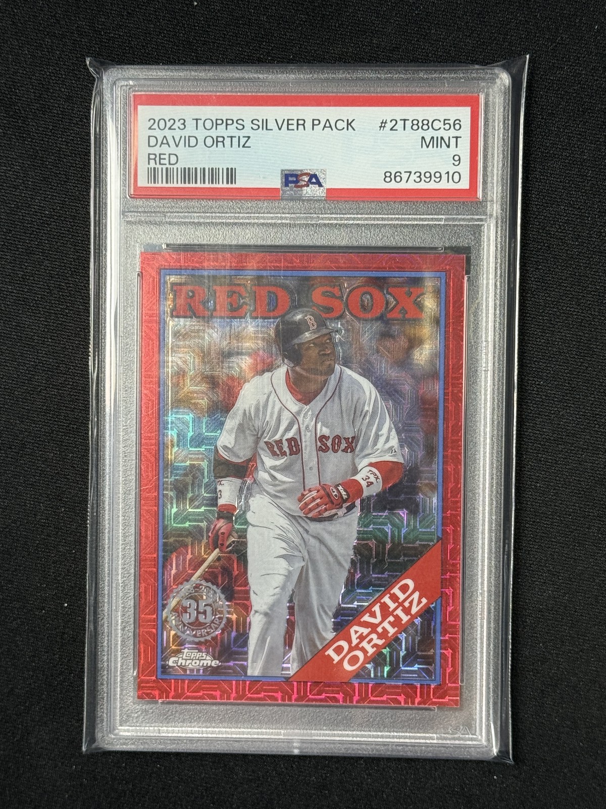 David Ortiz 2023 Topps 1988 35th Anniversary Chrome Red /5 PSA 9 Red Sox