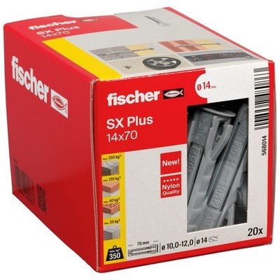 fischer 568014 SX Plus Spreizdübel 14 mm x 70 mm 20 Stück