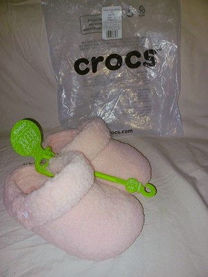 Crocs Kid's Girl Size c12 Classic Cozzzy Winter Slippers Pink Clay  Age 5+ New !