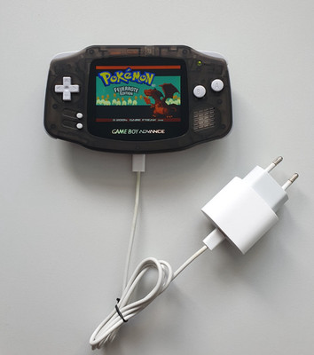GBA Konsole Clear Schwarz Black  Nintendo GameBoy Advance IPS V5 LCD USB-C | NEU