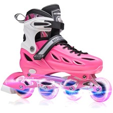 Unisex Inline Skates with Light Up Rainbow Wheels