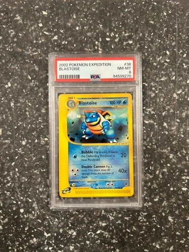 2002 Pokémon Expedition Blastoise 36 PSA 8