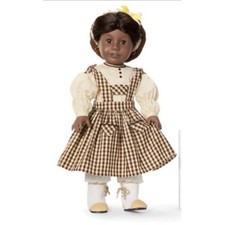 American Girl Addy's Birthday Outfit Pinafore Snood Hat Dress Outfit Set NEW