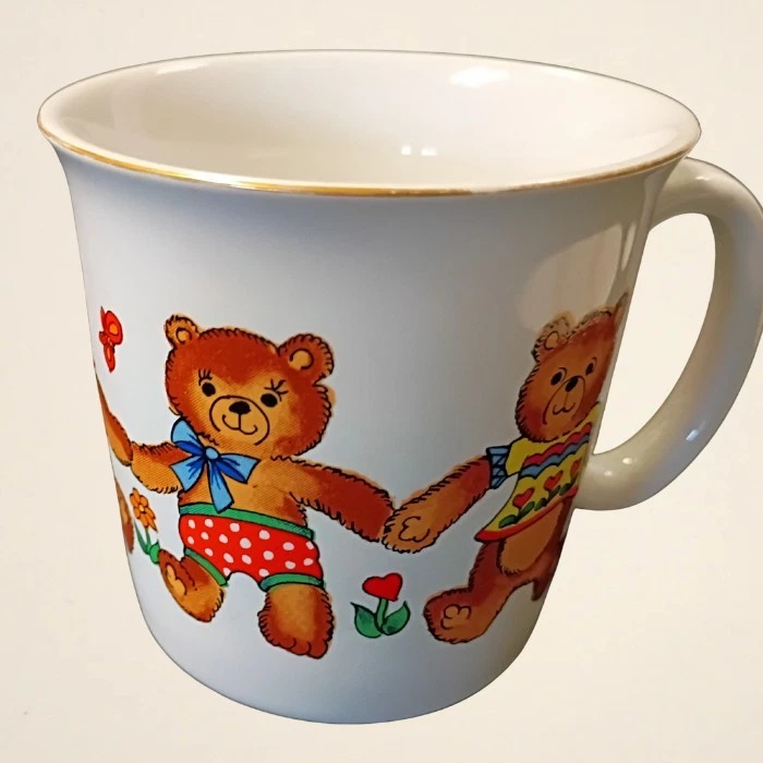 Conjunto de jantar vintage Bear Friends Action Industries Japão criança 3 peças - Imagem 3 de 4