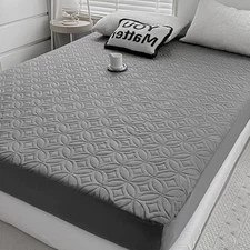 Queen Size 60"x80" Waterproof Mattress Protector, Soft Bed Grey Mattress Cove...