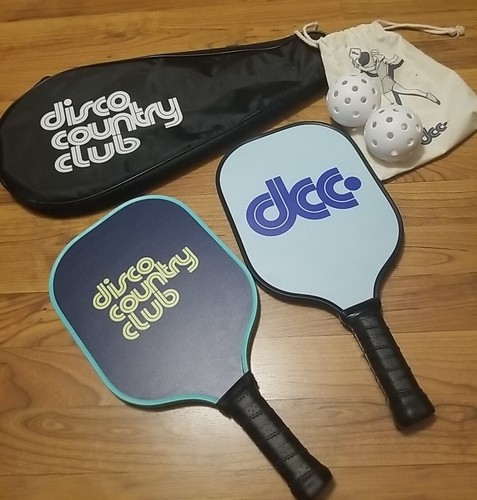 PICKLEBALL DCC - Disco Country Club - Paddle SET Blue - Carbon Fiber - New