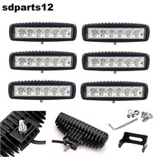 6x Fari Per Camion Suv Camper Caravan 6 Led 18w Ip67 Lampada 6000K Profondità