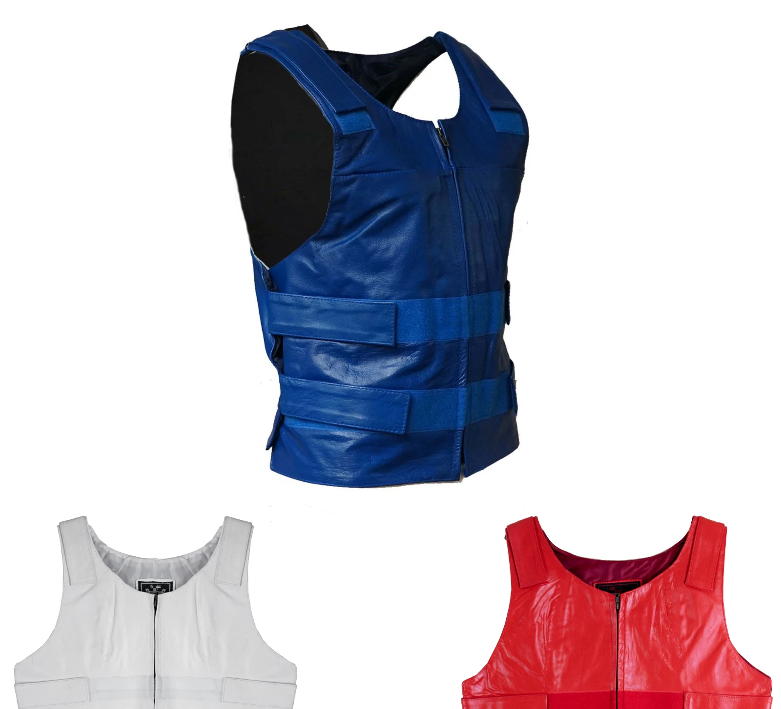 Men's Tactical Leather Motorcycle Vest - Bulletproof Style Club Biker Vest