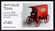 #BK292 ANTIQUE TOYS BOOKLET.  F-VF NEVER HINGED. BCV $26.50