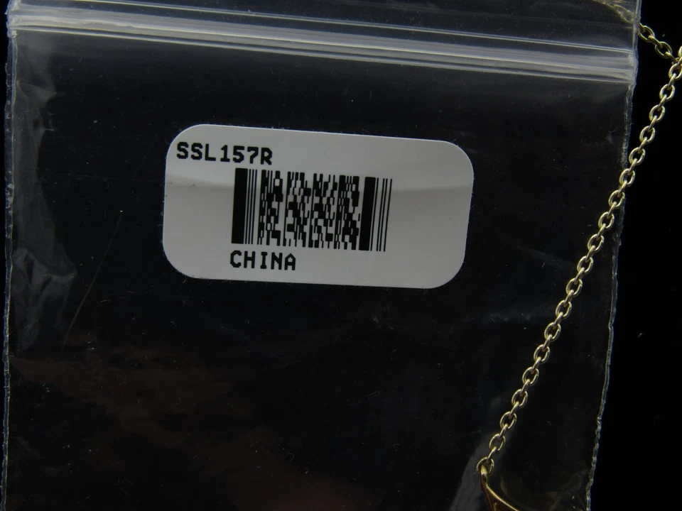 ALAS DE DIAMANTE DE TERCIOPELO AZUL en COLLAR ORO 18" / Plata de Ley 925 NUEVO CON ETIQUETAS EB1 Foto 4 de 4