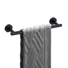 Matte Black Bath Towel Bar Single Bars Towel Rack Rod Classic Wall Mounted SU...