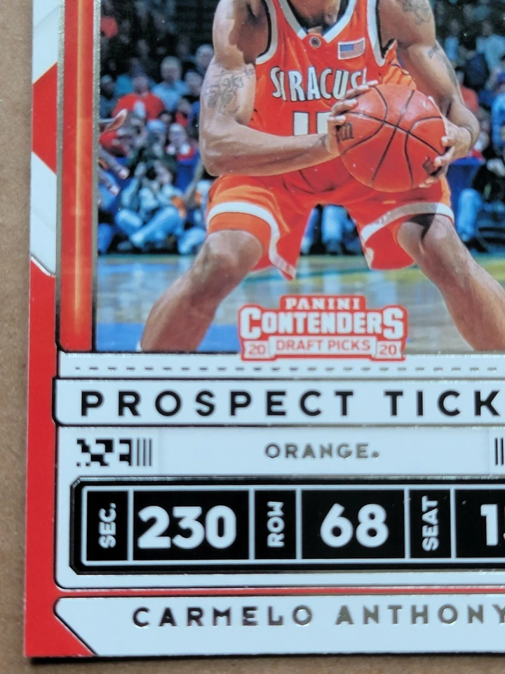 Tarjeta de baloncesto Carmelo Anthony 2020-21 Panini Contenders boleto prospecto #42 Foto 4 de 4