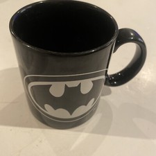 Vintage Batman Coffee Mug Applause Black  White Logo Made in Japan 1991