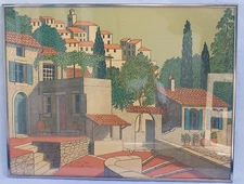 Vintage Denis Paul Noyer, Village of Provence Signed and Numbered Lithograph  
