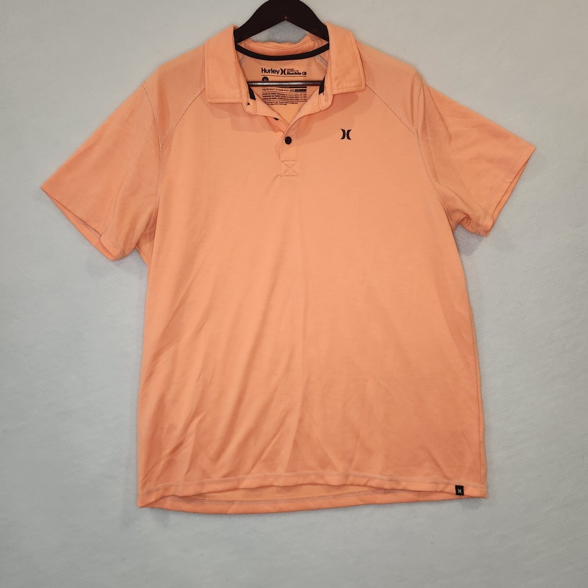 Mens Hurley BKE Nike Dri Fit Polo The Buckle Size XL Peach Color