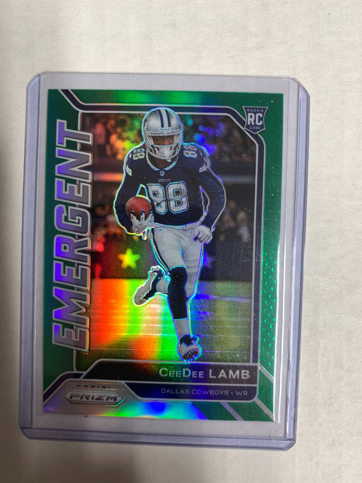 CeeDee Lamb 2020 Panini Prizm Emergent Green Rookie RC Dallas Cowboys #7