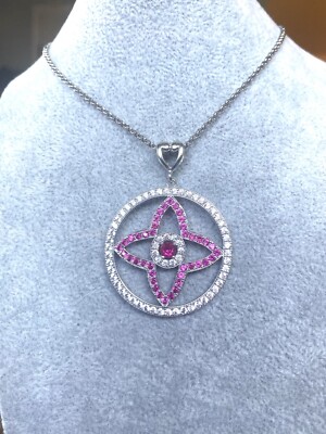 Echt Rubin Evil Eye Halskette echt CZ Anhänger Sterling Silber 925 22'' Kette