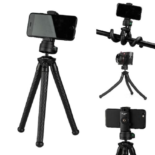 Flexible Octopus Tripod Stand + Ball Head + Phone Clip for Phone Camera - Picture 1 of 10