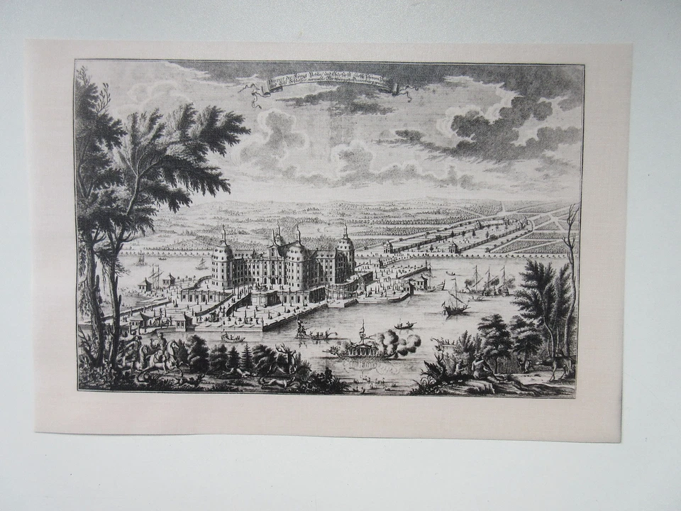Hist. Stahlstich auf Fotoleinen - Handvergrössert, Moritzburg  (JRF) - Bild 1 von 1