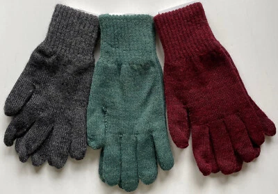 MARKENLOS Alpaka Handschuhe 100% Alpakawolle Fingerhandschuhe warm und weich, drei Farben