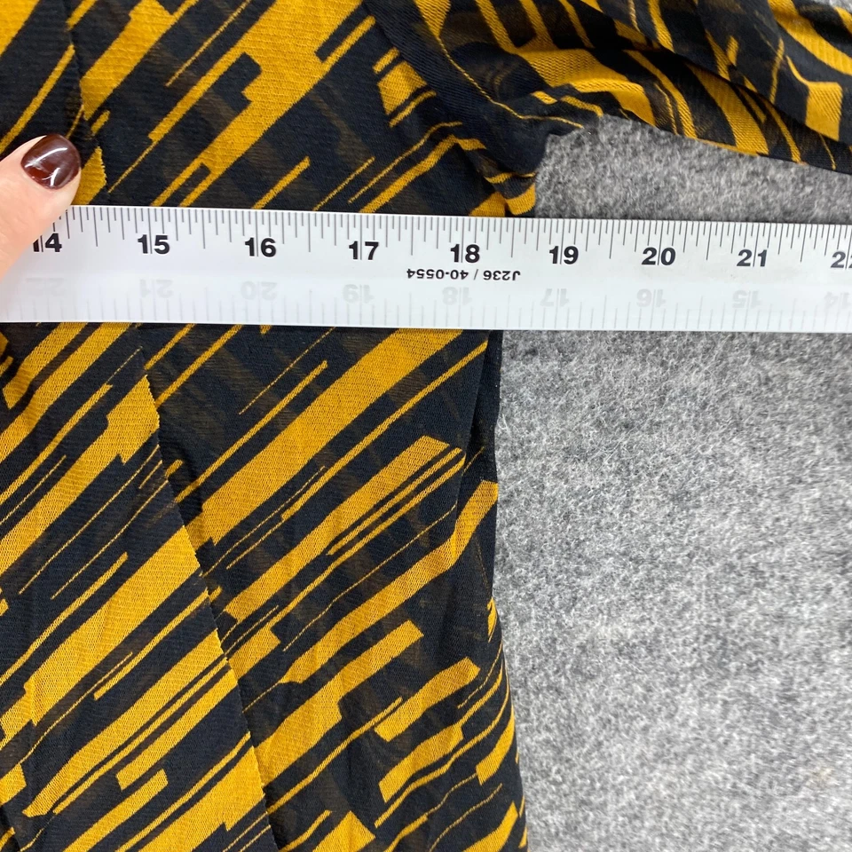 Blusa Alfani Mujer M Mediana Negra Rayas Cuello en V Manga Larga Pullover Informal Foto 4 de 4