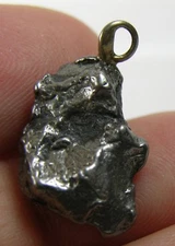 #1 24.05ct Argentina Natural Rock From Space Meteorite Rough Pendant 4.80g 18mm