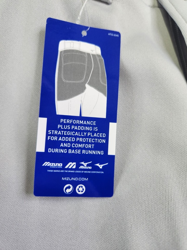 Mizuno Youth Gray & Black Stripe Baseball Pants Size L Performance Padding eBay