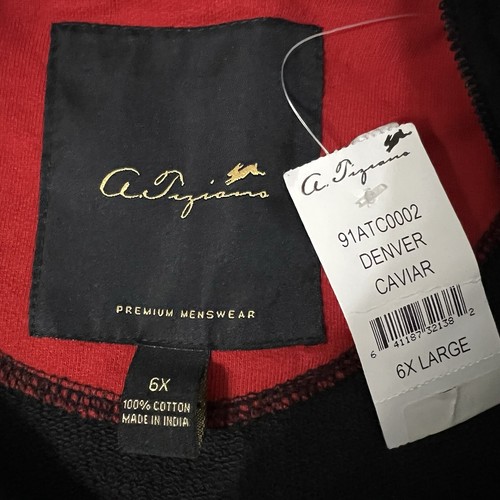 A. Tiziano Track Jacket 6X Denver Caviar Red Black Zip Up Cotton New With Tags - Picture 5 of 6