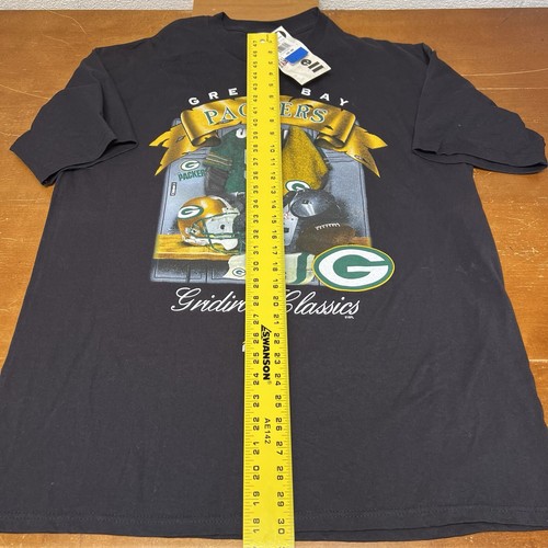 Vintage Green Bay Packers Shirt Mens Large Black Short Sleeve NFL Football 90s - Picture 8 of 12
