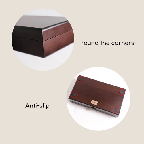 Tableta de píldora de medicina de nogal accesorio de joyería baratija caja de madera estuche contenedor Foto 3 de 4