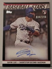 2020 Topps Baseball Stars Autographs Black Los Angeles Dodgers Gavin Lux 34/199