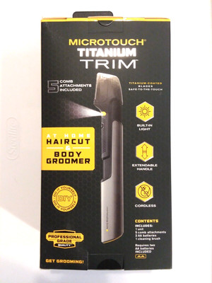 Microtouch Titanium TRIM Lighted Hair Cutting Tool and Body Groomer Cordless NEW