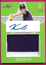 2020 Leaf Perfect Game National Baseball KADE GRUNDY Patch Autograph 1/25