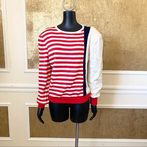 Valentino Boutique Vintage Años 80 Rojo Rayas Colores Bloque Suéter M Foto 2 de 4