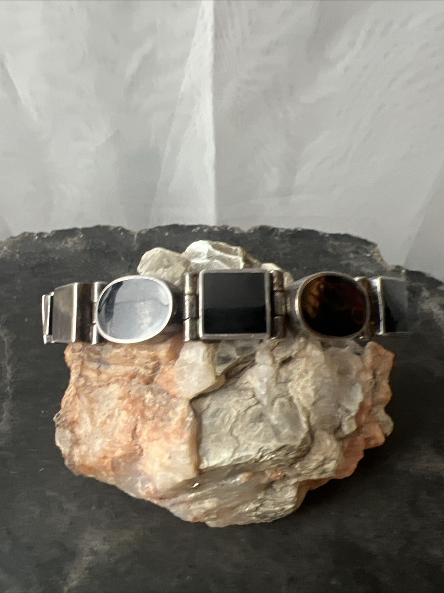 Vintage Taxco Mexico TR-162 Sterling Silver 925 Black Onyx