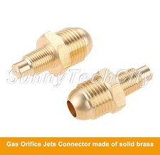 2x Propane Orifice Connector Adapter Tube Fitting 3/8" Flare 1/8" Mnpt for Stove