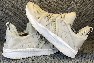 Puma TSUGI Blaze Meta Mens Size 13 Lace Up Slip On Running White Trainers EUC
