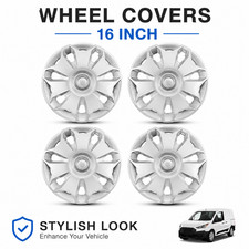 Silver 16 Hubcaps For Ford Transit Connect 2014-2023 Snap-on 4pc Silver 16 Hubcaps For Ford Transit Connect 2014-2023 Snap-on 4pc